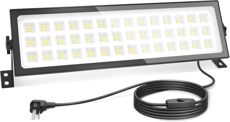 AGranTOP Linkable LED Shop Light(Built-in Outlet), 100W 15000LM Aluminum Plug in Garage Light w/ 9.84ft Power Cord and Switch, 6000K Daylight, for Garage, Workshop, Warehouse (1 Pack) - Image 1
